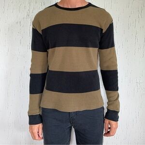 Matix Men’s Medium Waffle Knit Vintage Skateboarding Sweater Olive Green & Black